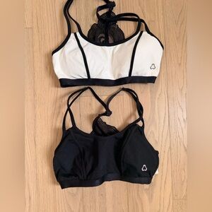 Titika Active Women’s Black & White Bralette Set with Lace Back